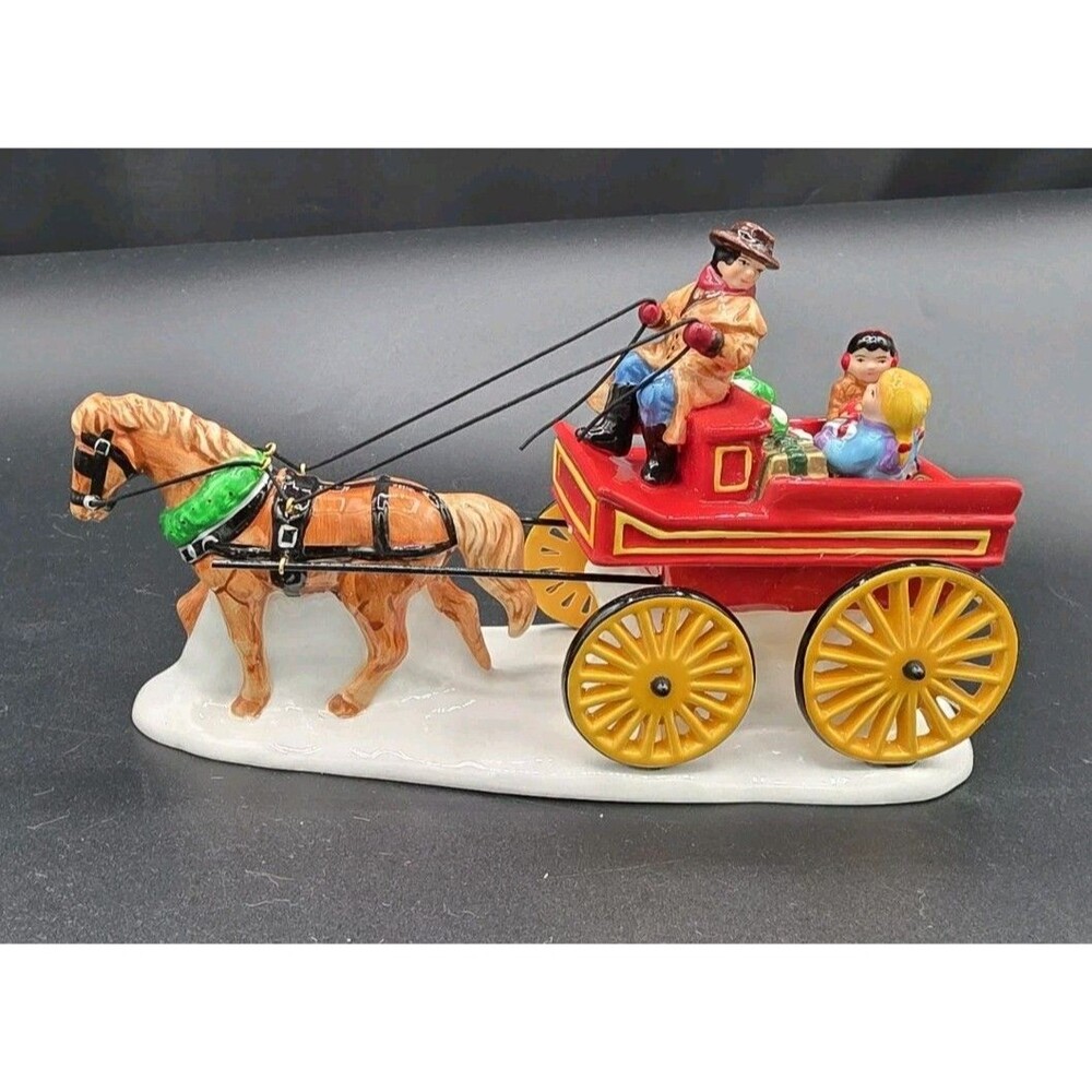 Departmant 56 Snow Village Collection Hitch-Up The Buckboard 54930 1997 Horse